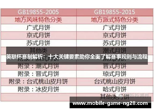 英联杯赛制解析：十大关键要素助你全面了解赛事规则与流程